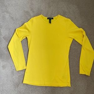 Yellow cotton long sleeve tee